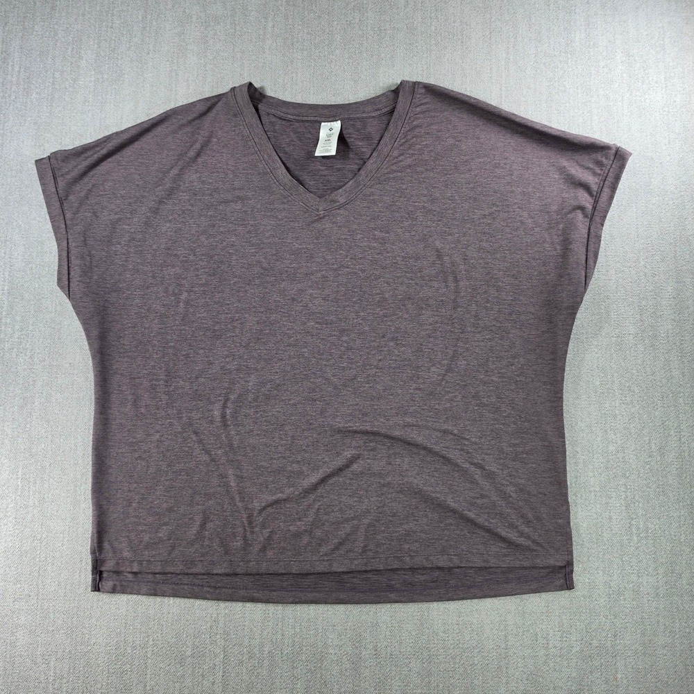 Member's Mark Favorite Soft‎ Tee Women XXL Plum Heather V-Neck Dolman Sleeve